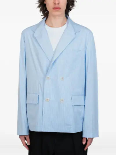 sacai pinstripe double-breasted blazer - Blue