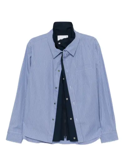 sacai poplin shirt jacket - Blue