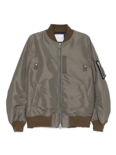 sacai twill bomber jacket - Green