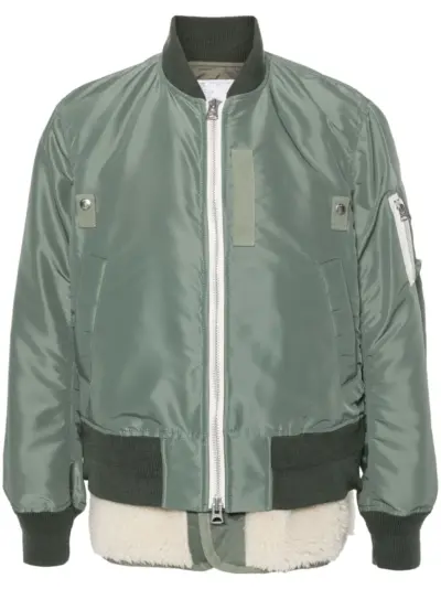 sacai twill bomber jacket - Green