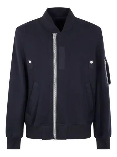 sacai zip-fastening pocket bomber jacket - Blue