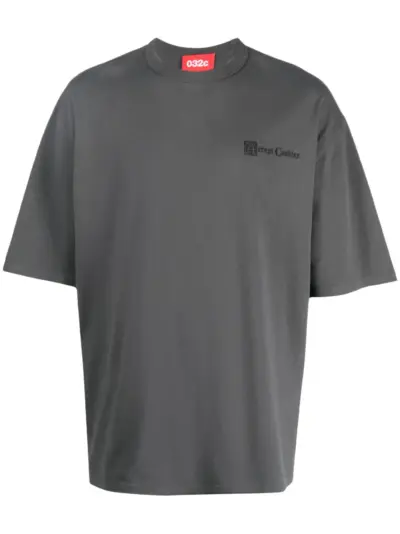 032c Cookies graphic-print organic cotton T-shirt - Grey