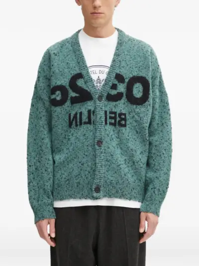 032c buttoned cardigan - Green