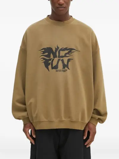 032c flame-print long-sleeves sweatshirt - Brown