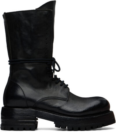 A DICIANNOVEVENTITRE Black Horse Luke High Biker Boots