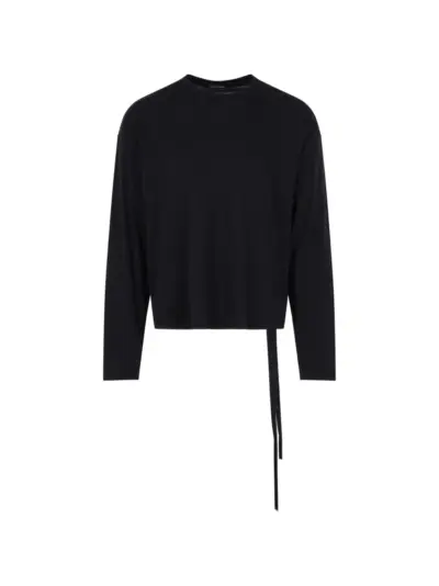Ann Demeulemeester tie-detail T-shirt - Black