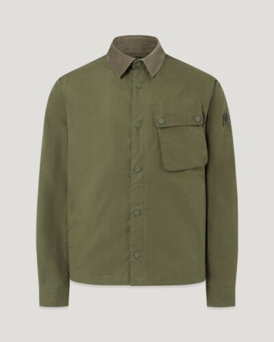 Belstaff Ground Jacket Men's Dry Waxed Cotton True Olive Size S
