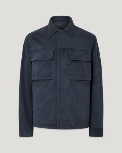 Belstaff Waymark Overshirt Men's Flyweight Suede Dark Ink Size XL