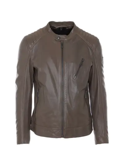 Belstaff zip leather jacket - Brown
