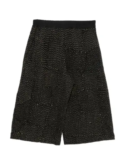 By Walid re-patch cropped trousers - Black