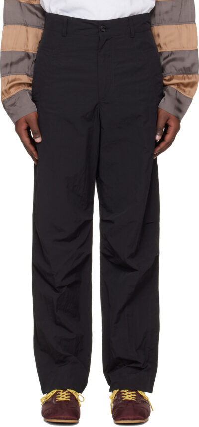 Dries Van Noten Black Taffeta Trousers