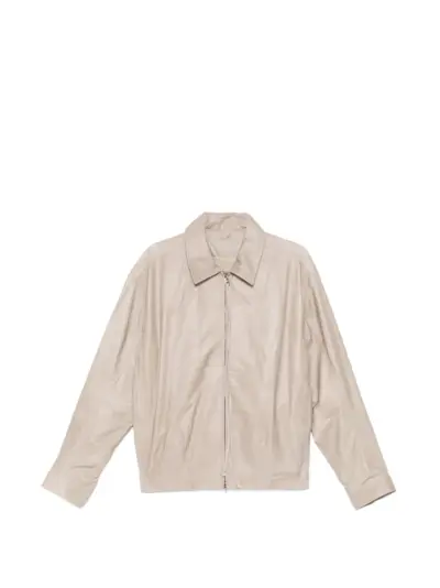 Giorgio Brato leather collared jacket - Neutrals