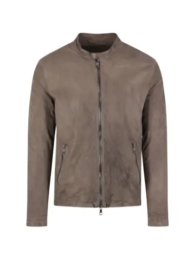 Giorgio Brato zip lamb leather jacket - Brown