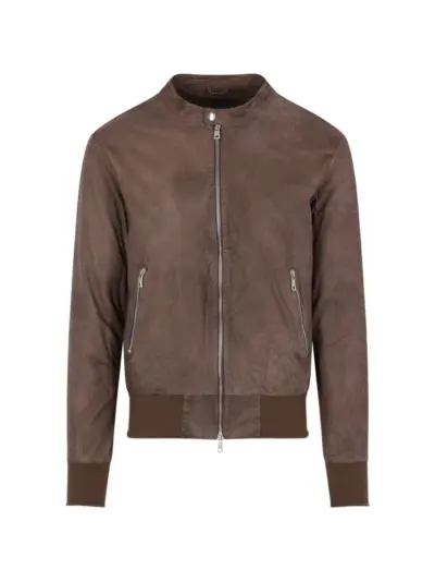 Giorgio Brato zip lamb leather jacket - Brown