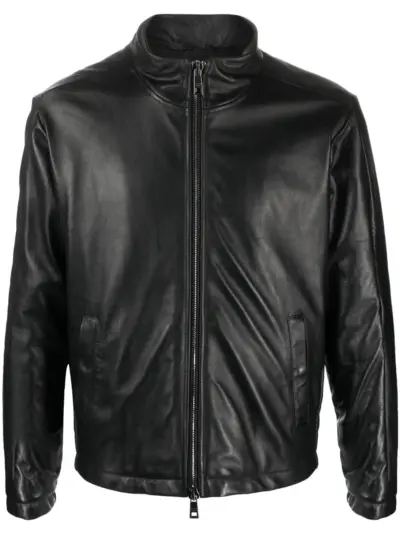 Giorgio Brato zip-up leather jacket - Black