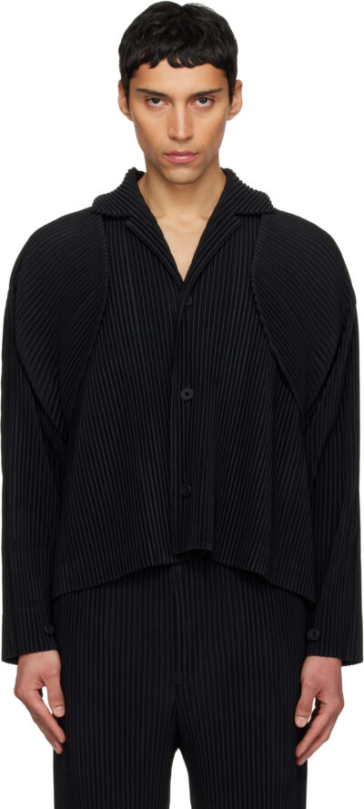 HOMME PLISSÉ ISSEY MIYAKE Black 'Cover and Fold' Jacket