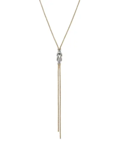 John Hardy 14K yellow gold love Knot Y diamond necklace