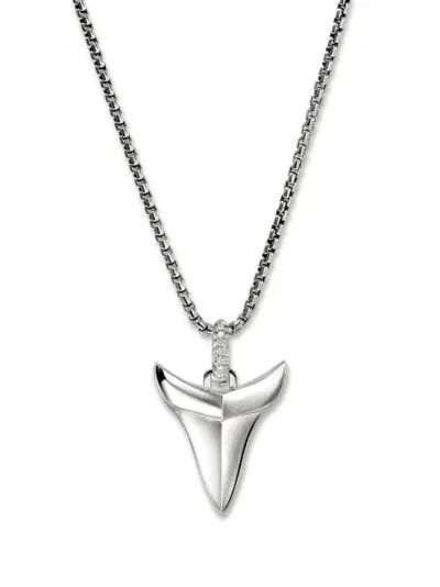 John Hardy Shark Tooth Talisman diamond necklace - Silver