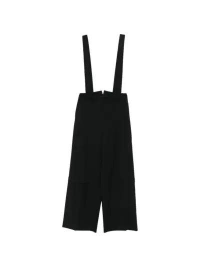 Juun.J suspenders palazzo pants - Black