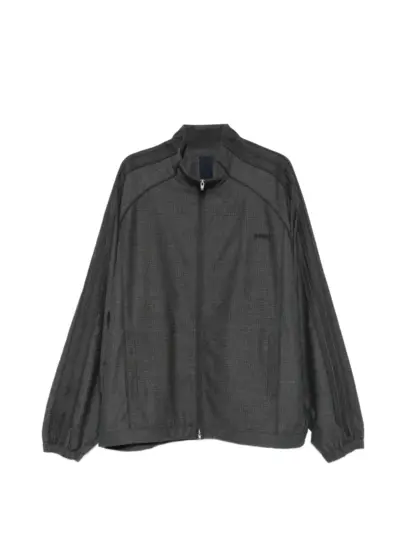 Juun.J zip-up checked jacket - Grey
