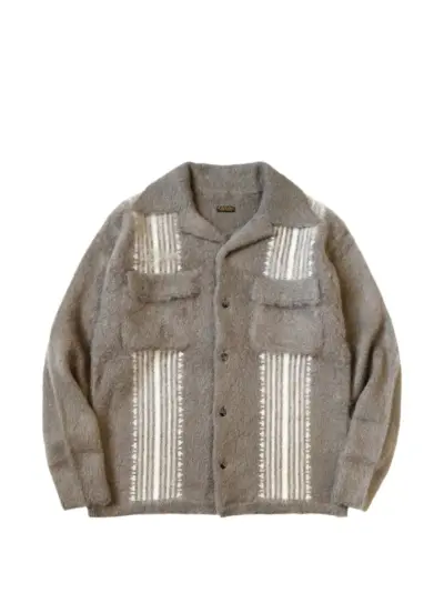 KAPITAL 7G mohair knit board shirt - Neutrals