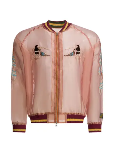KAPITAL Embroidered zip-up coat - Pink