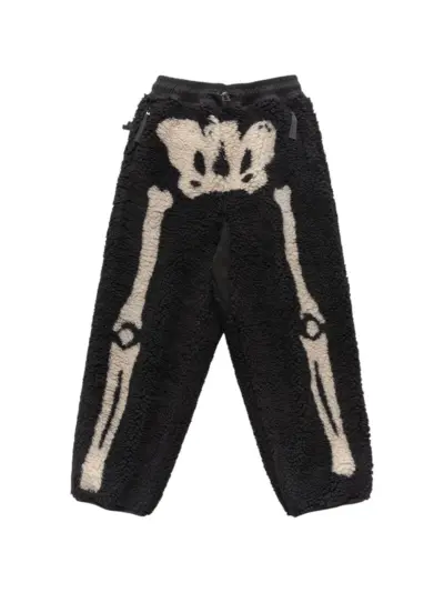 KAPITAL fleece-jacquard track pants - Black