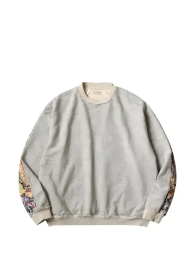 KAPITAL floral quilted sweatshirt - Grey