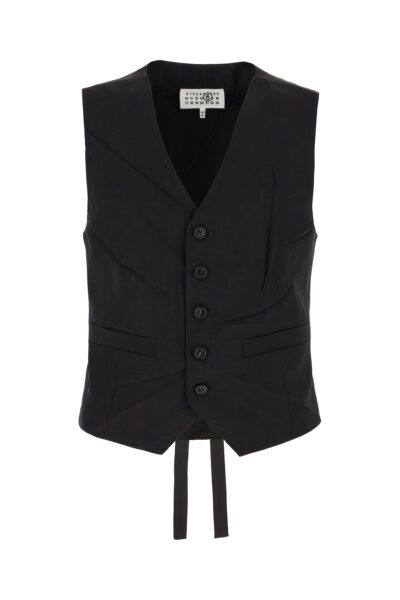 MM6 Maison Margiela Black Polyester Blend Vest