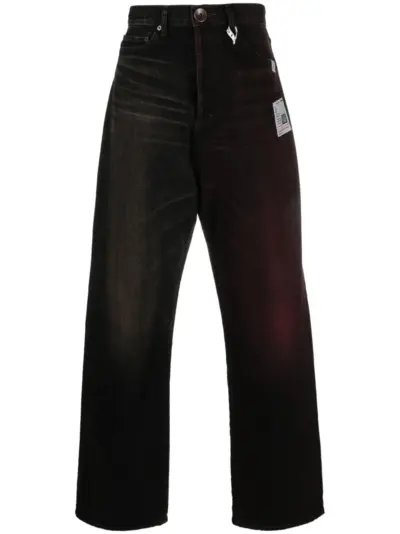 Maison MIHARA YASUHIRO W-Combined straight-leg jeans - Black