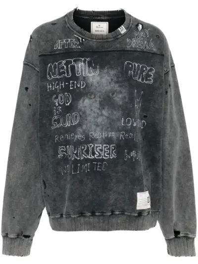 Maison MIHARA YASUHIRO bleached sweatshirt - Black