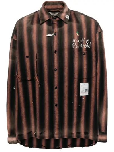 Maison MIHARA YASUHIRO embroidered shirt - Brown