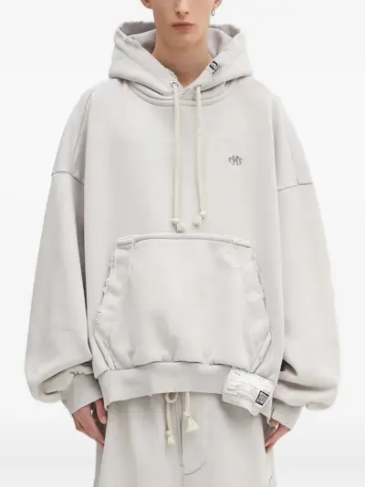 Maison MIHARA YASUHIRO pocket frayed hoodie - Grey