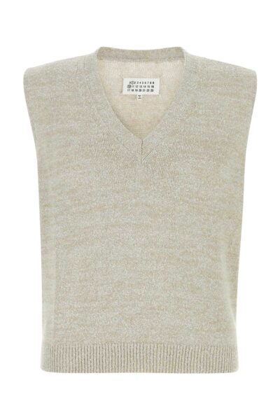 Maison Margiela Melange Grey Cotton Blend Vest