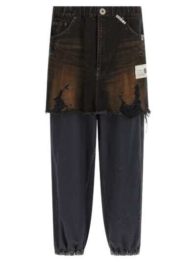 Mihara Yasuhiro waist Layered Denim Pants