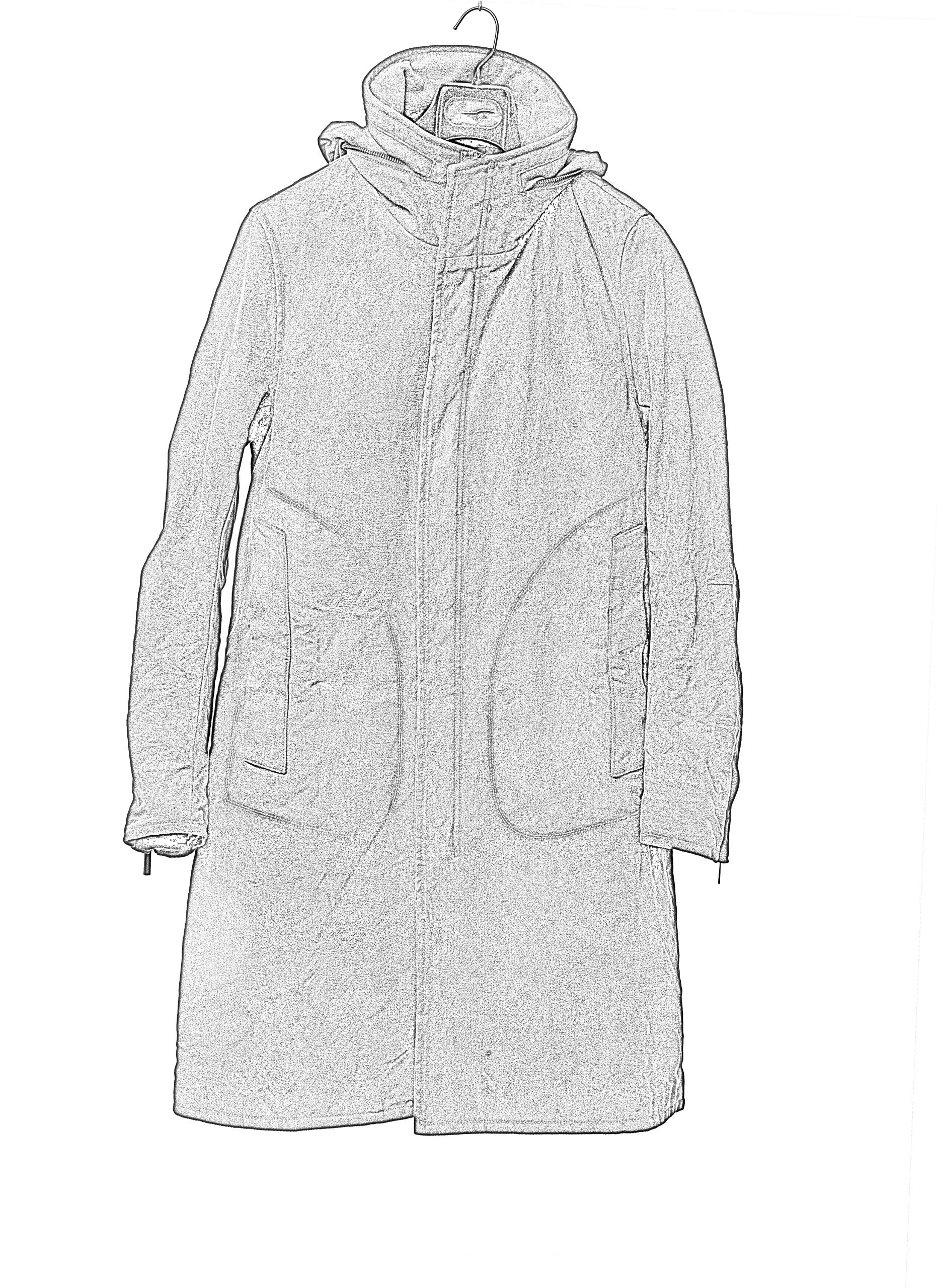 POEME BOHEMIEN Long Zipped Parka, cotton, black