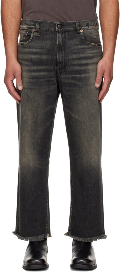 R13 Black Washed Boyfriend Jeans