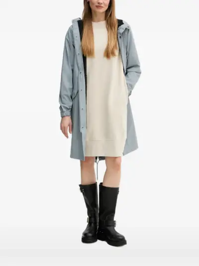Rains Fishtail flap-pockets coat - Blue