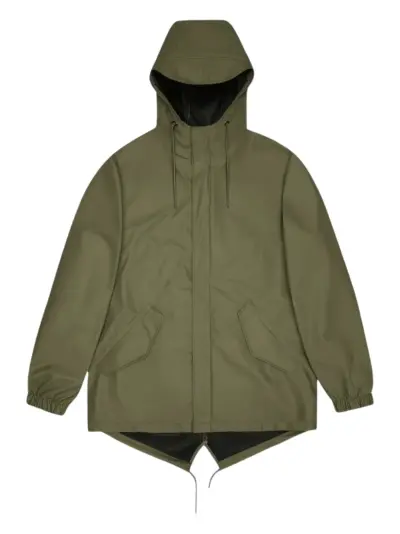 Rains Fishtail hooded coat - Green
