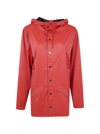 Rains Jacket hooded pocket jacket - Red