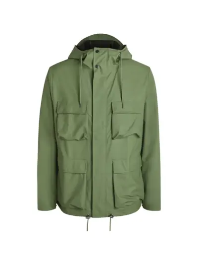 Rains cargo-pockets hooded jacket - Green