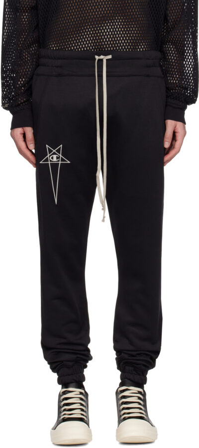 Rick Owens Black Champion Edition Joggers Sweatpants