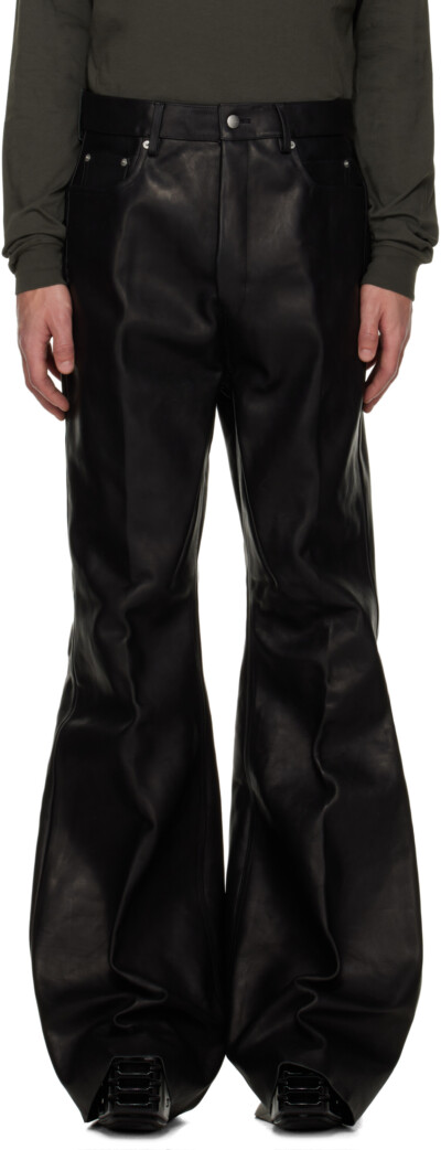 Rick Owens Black Concordians Bolan Leather Pants