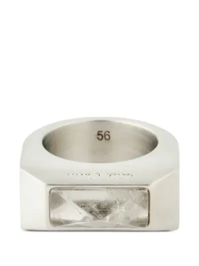 Rick Owens Crystal Pyramid ring - Silver