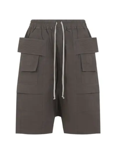Rick Owens DRKSHDW beige cotton creatch cargo shorts - Grey