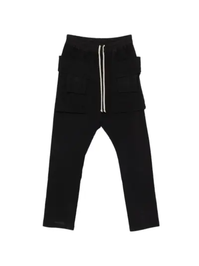Rick Owens DRKSHDW drawstring cotton trousers - Black