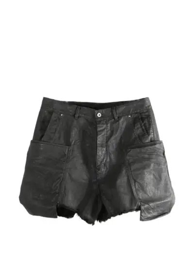 Rick Owens DRKSHDW frayed-hem cargo shorts - Black