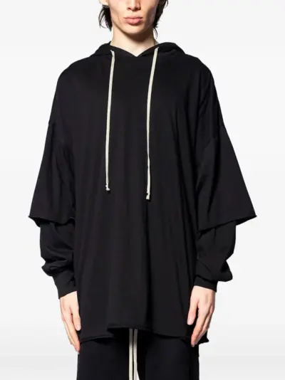 Rick Owens DRKSHDW hooded layered knitwear - Black