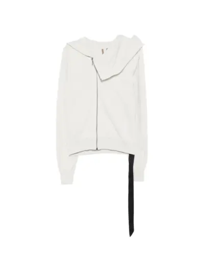 Rick Owens DRKSHDW hooded long-sleeve hoodie - White