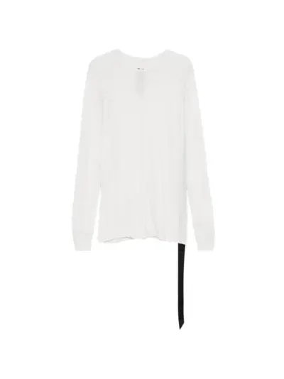Rick Owens DRKSHDW long-sleeved ribbon T-shirt - White